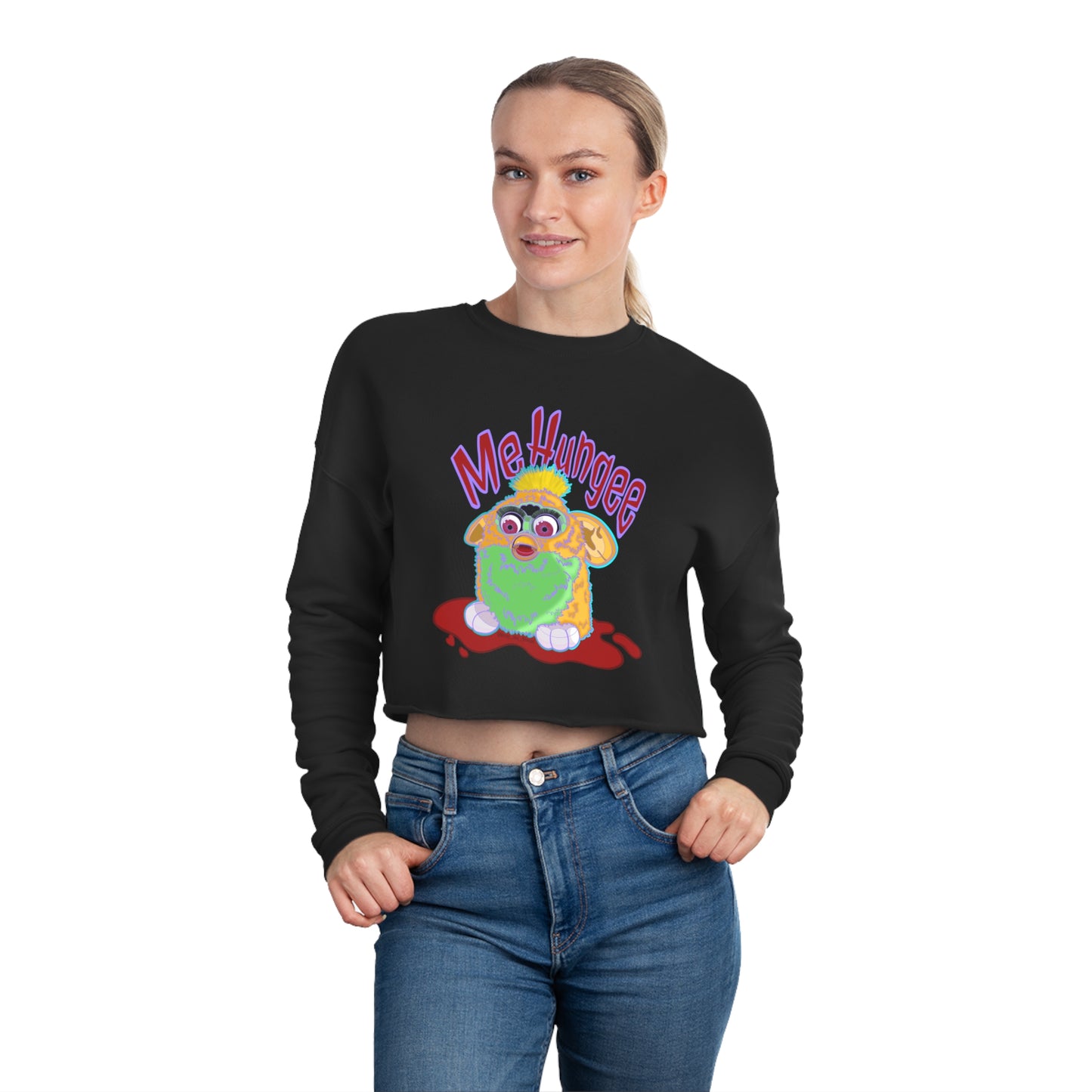 ME HUNGEE FURBY - Women's Cropped Sweatshirt