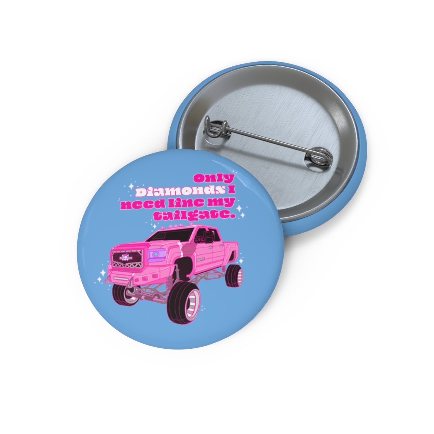 DIAMOND PLATE TAILGATE - Custom Pin Buttons