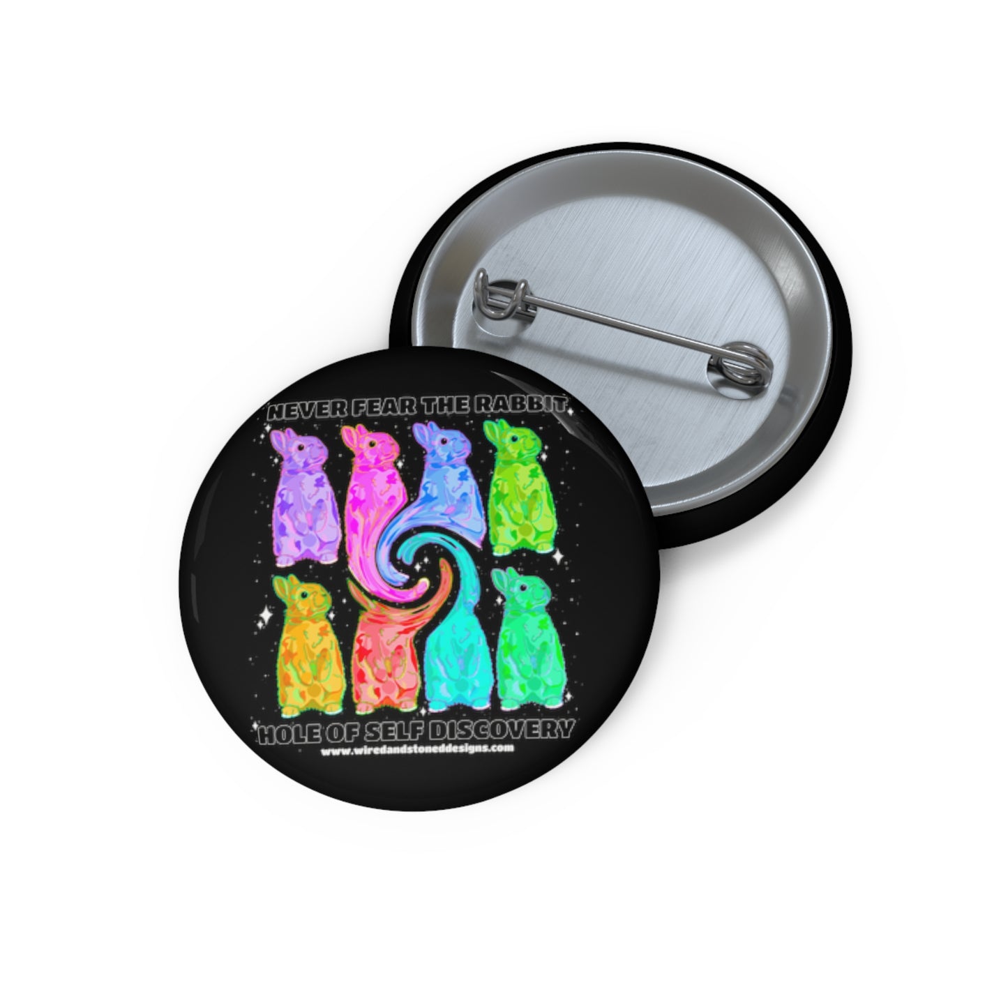 NEVER FEAR BUNNY - Custom Pin Buttons