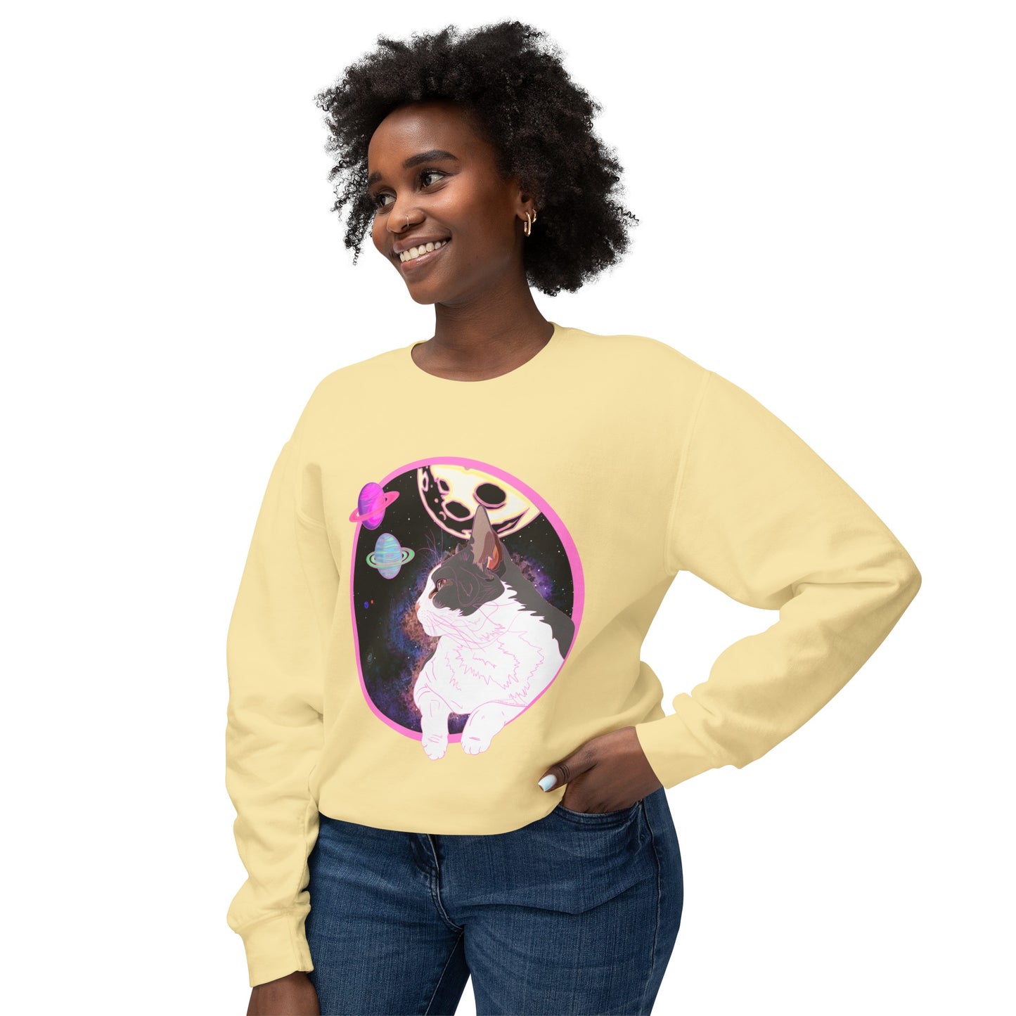 SPACE BEANS - Unisex Lightweight Crewneck Sweatshirt