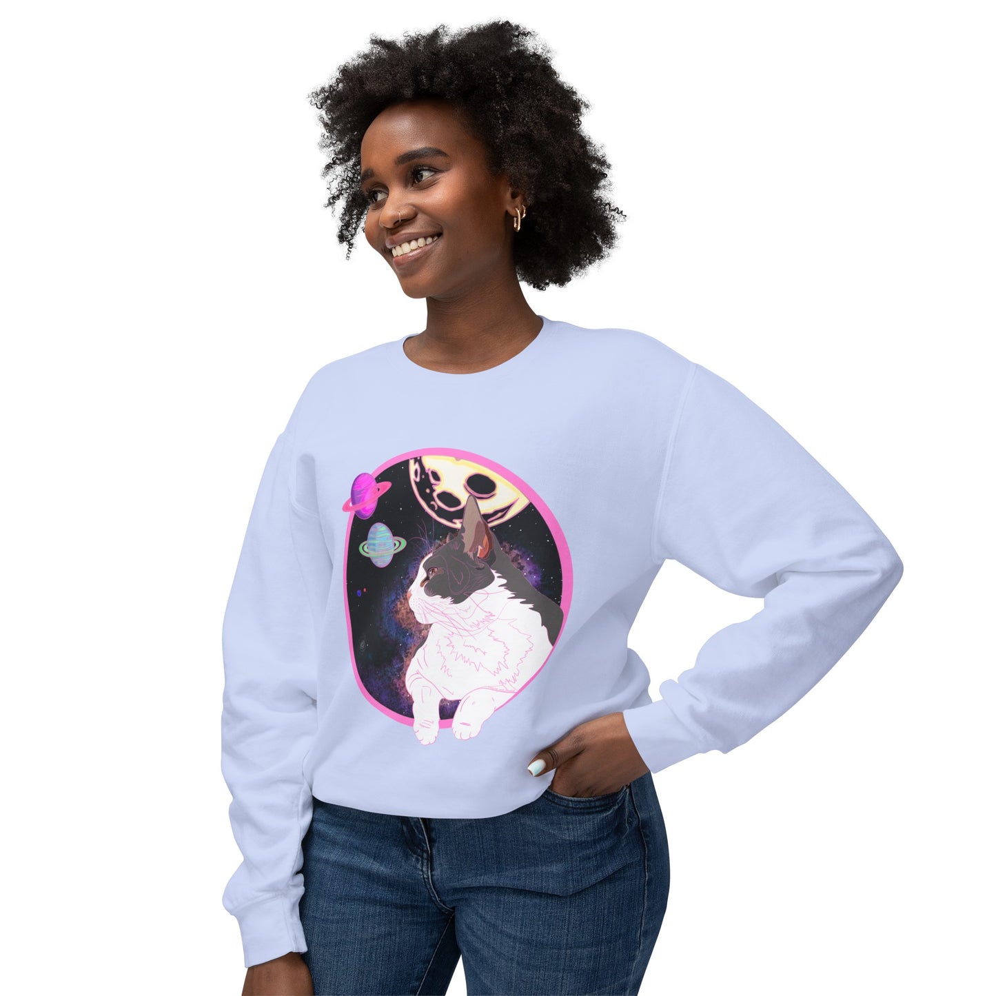 SPACE BEANS - Unisex Lightweight Crewneck Sweatshirt