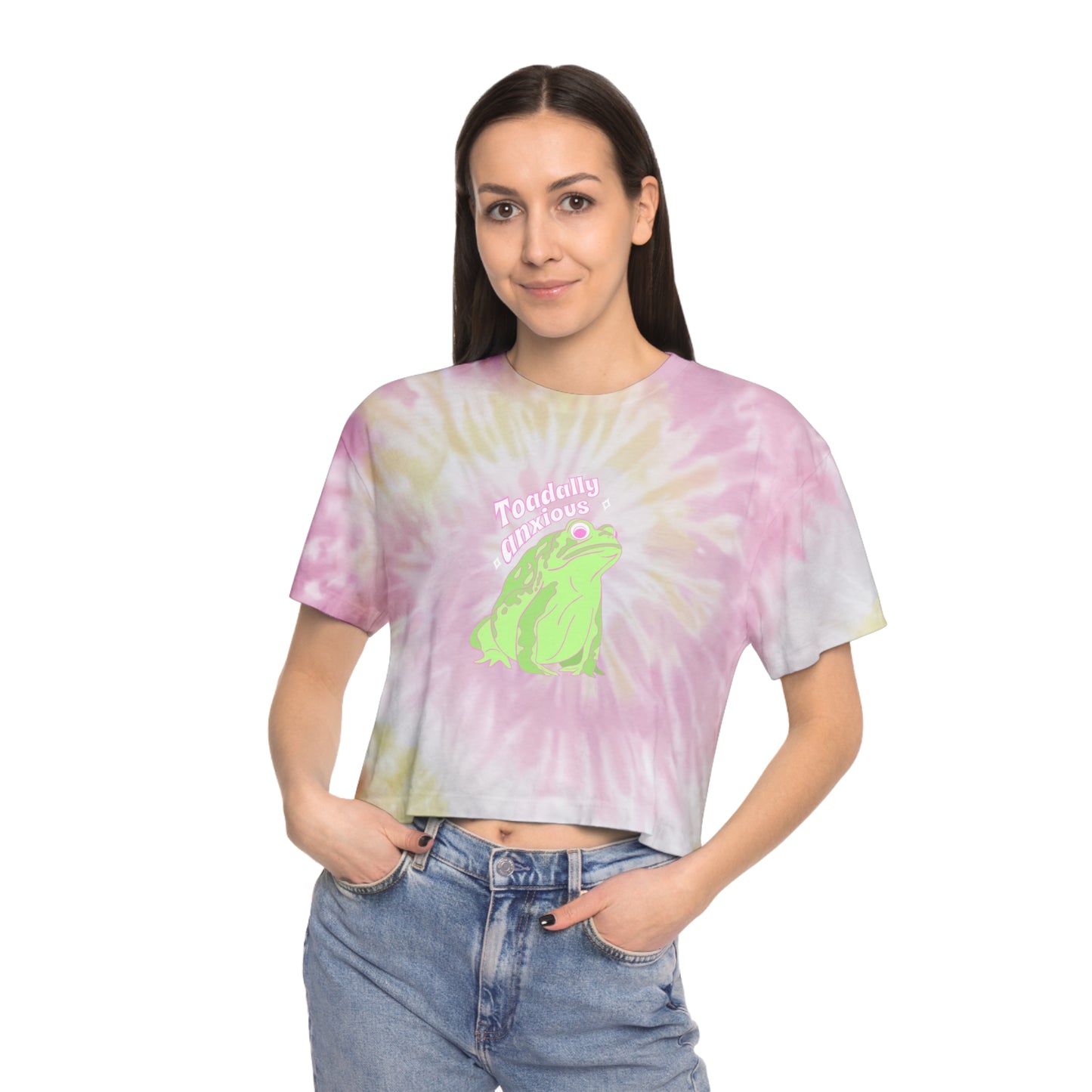 Toadally Anxious Women's Tie-Dye Crop Tee