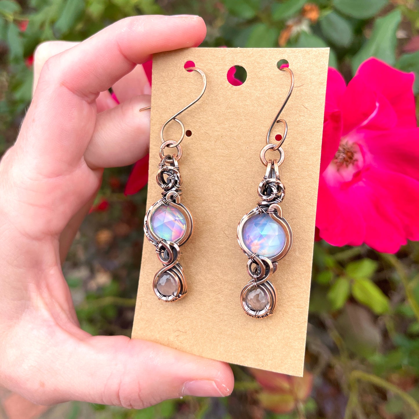 Aurora Quartz/Rose Quartz Earrings
