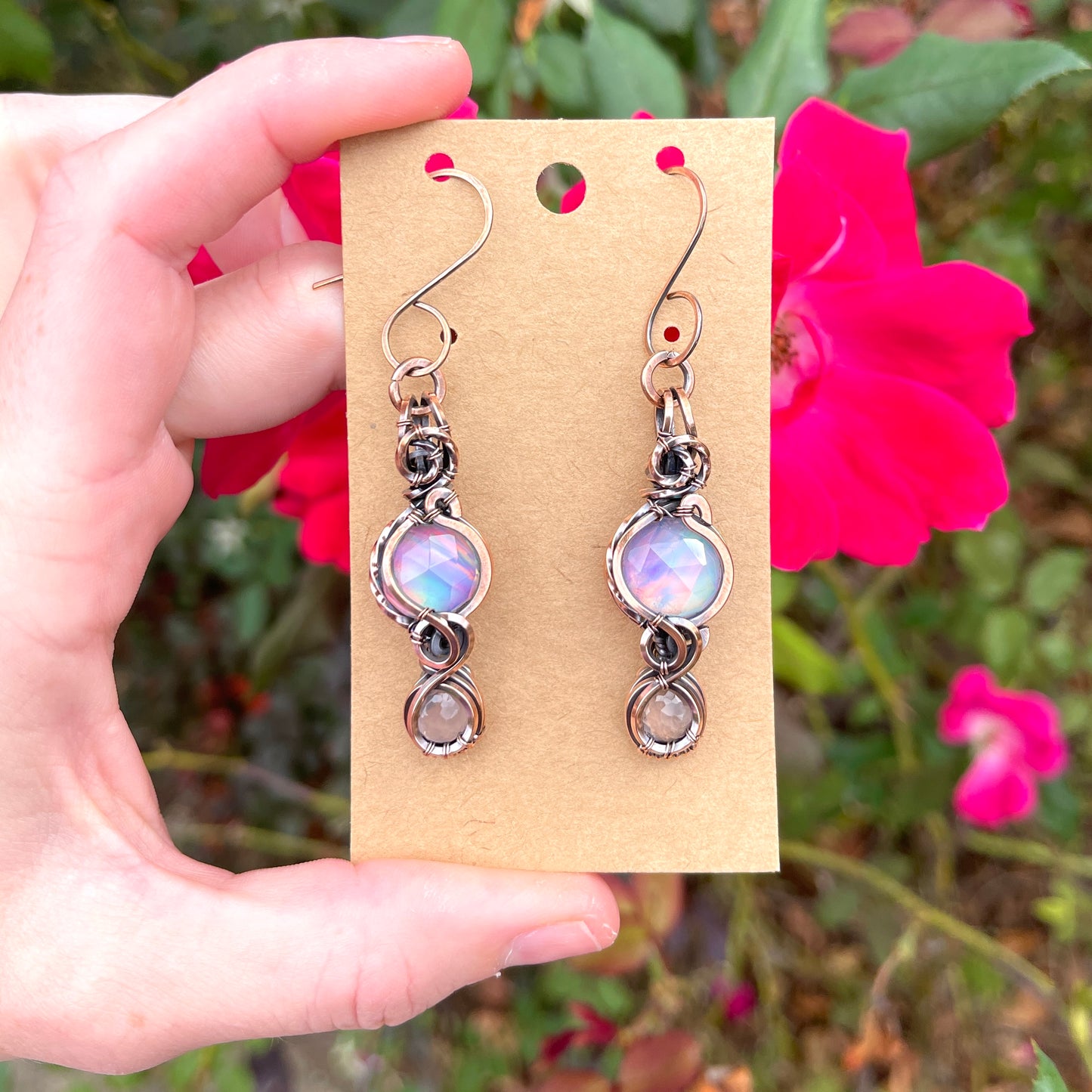 Aurora Quartz/Rose Quartz Earrings