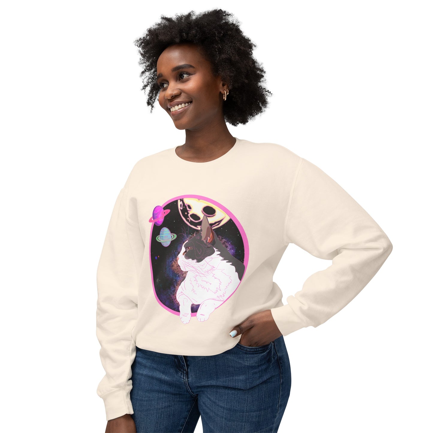 SPACE BEANS - Unisex Lightweight Crewneck Sweatshirt