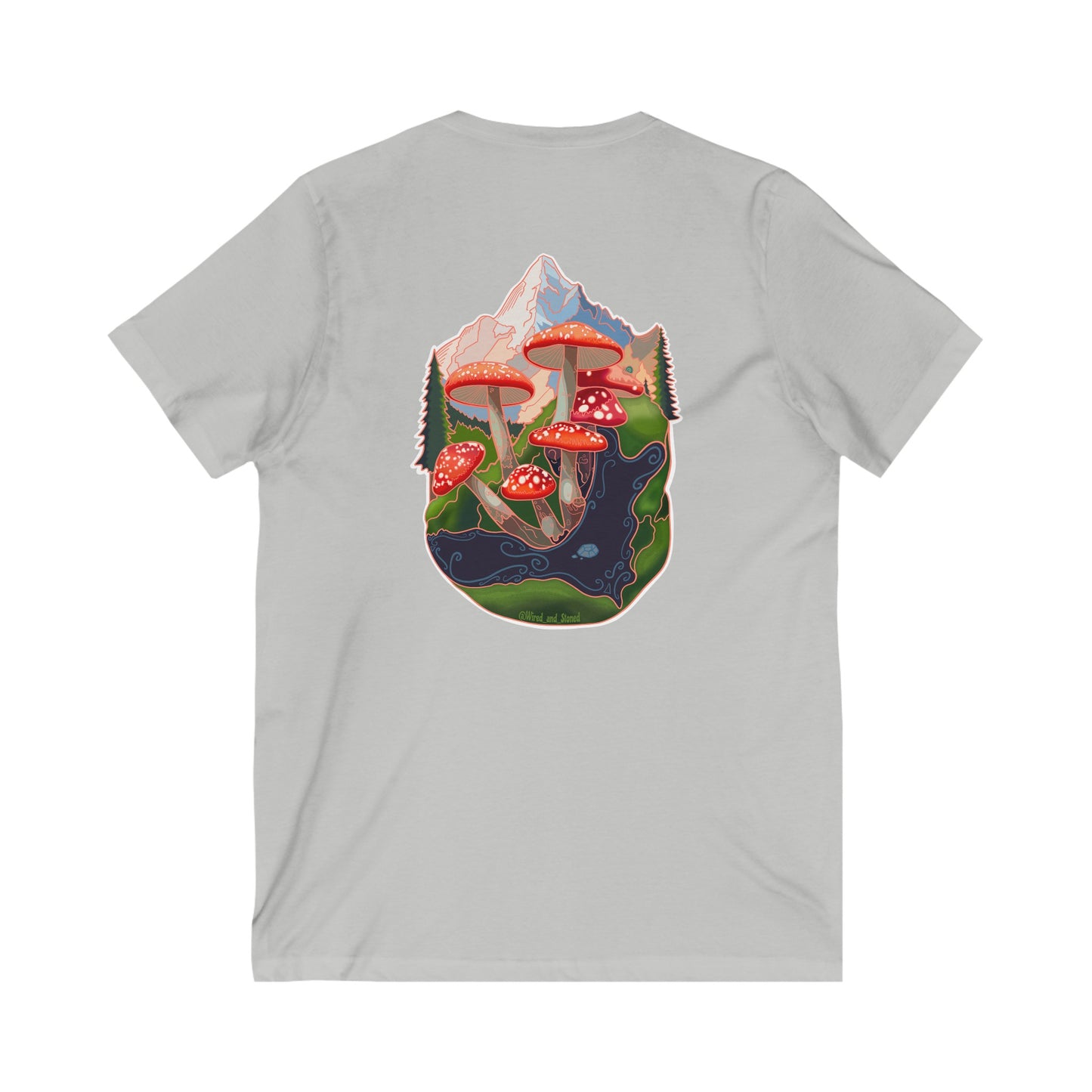 SCENIC MOUNTAIN VIEW - Unisex Jersey Short Sleeve V-Neck Tee