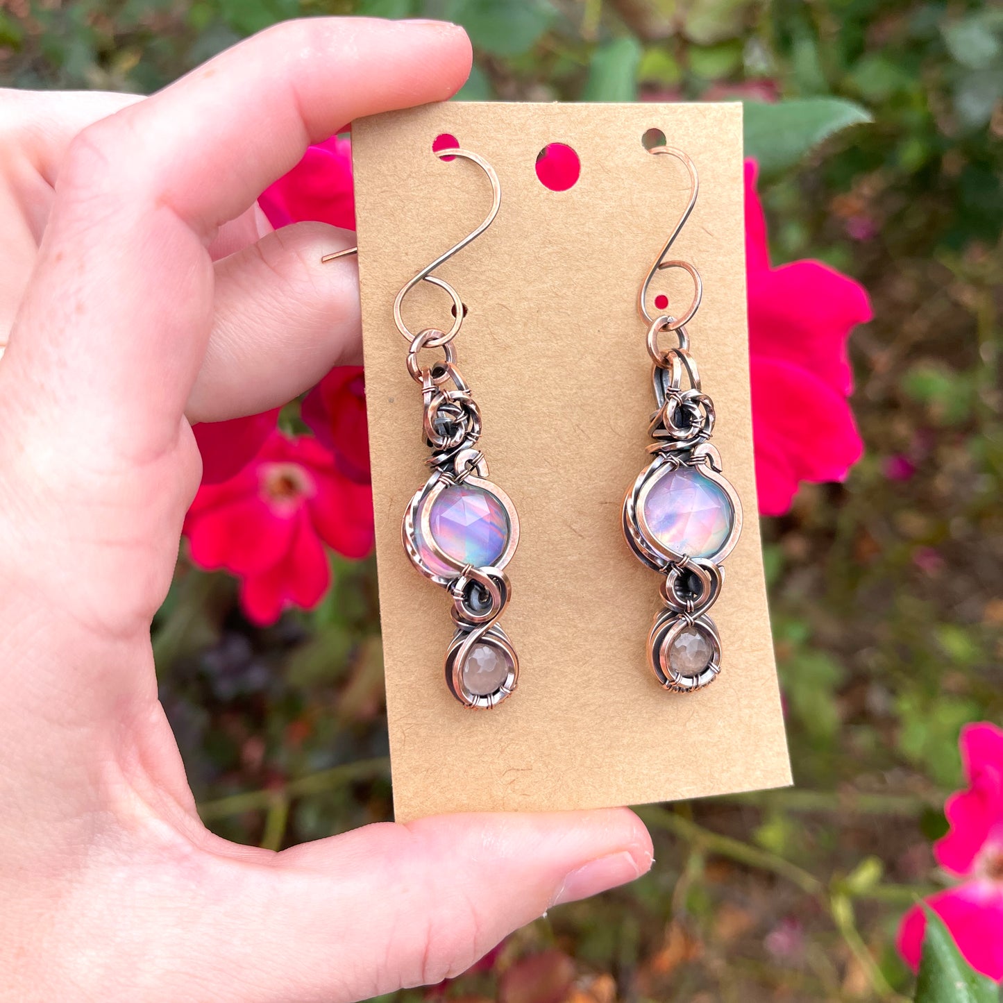 Aurora Quartz/Rose Quartz Earrings