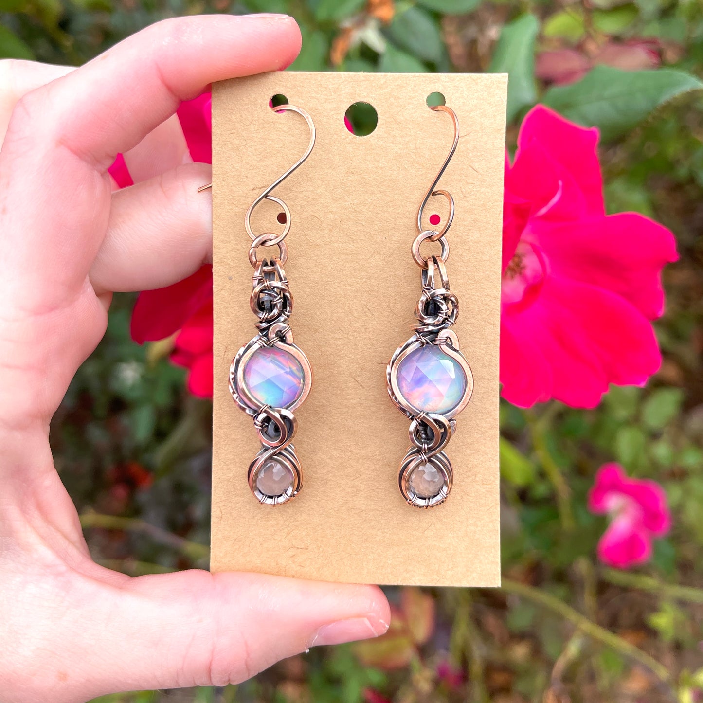 Aurora Quartz/Rose Quartz Earrings