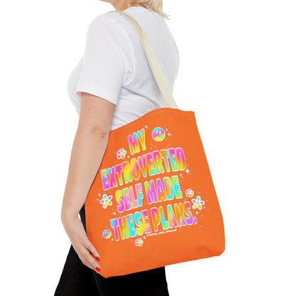 MY EXTROVERTED SELF MADE THESE PLANS - Tote Bag (AOP)