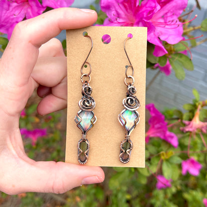 Aurora Quartz/Watermelon Tourmaline Earrings