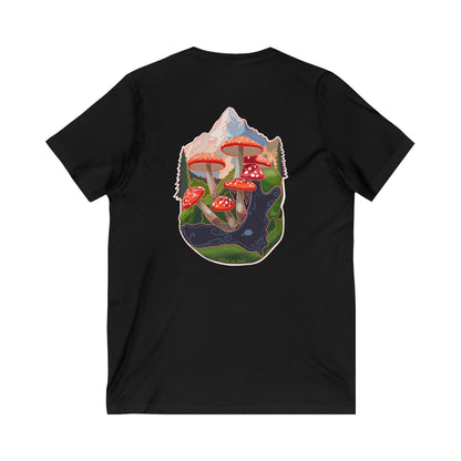 SCENIC MOUNTAIN VIEW - Unisex Jersey Short Sleeve V-Neck Tee