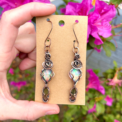 Aurora Quartz/Watermelon Tourmaline Earrings