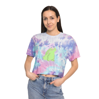 Toadally Anxious Women's Tie-Dye Crop Tee