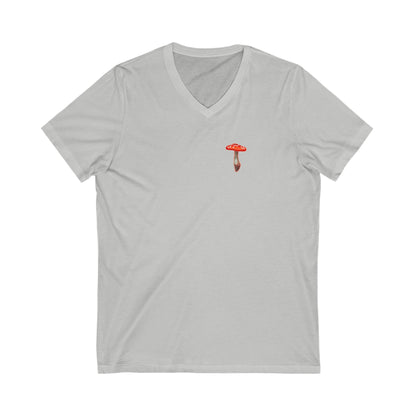 SCENIC CRYSTAL MUSHROOM VIEW - Unisex Jersey Short Sleeve V-Neck Tee