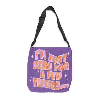 JUST HERE FOR A FEW THINGS - Adjustable Tote Bag (AOP)