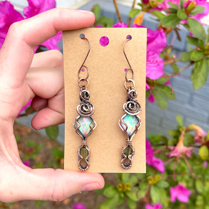 Aurora Quartz/Watermelon Tourmaline Earrings
