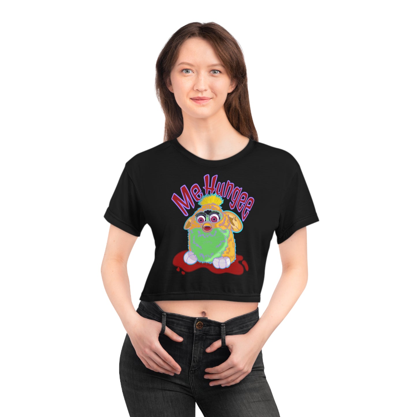 ME HUNGEE FURBY - Crop Tee (AOP)