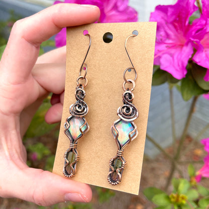 Aurora Quartz/Watermelon Tourmaline Earrings