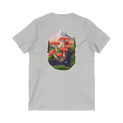 SCENIC MOUNTAIN VIEW - Unisex Jersey Short Sleeve V-Neck Tee