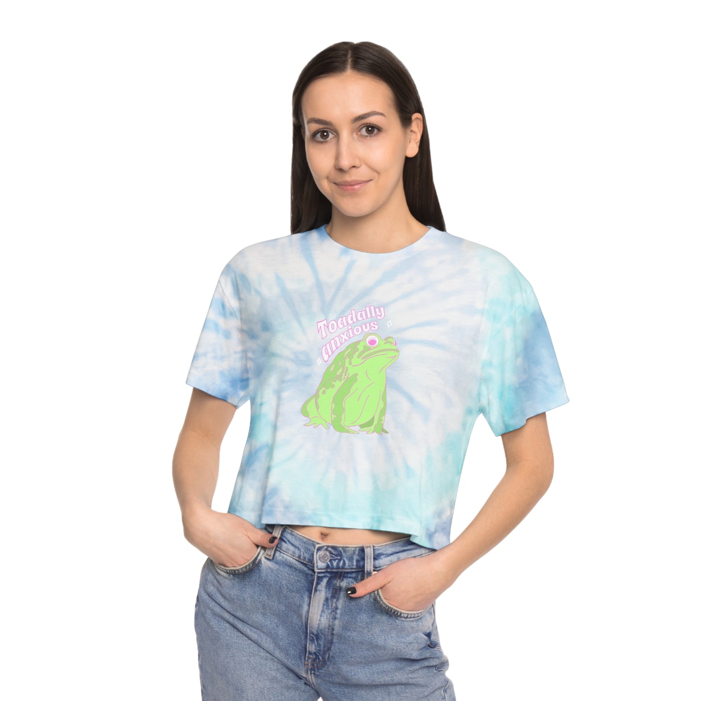 Toadally Anxious Women's Tie-Dye Crop Tee