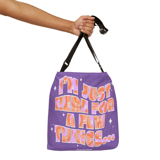 JUST HERE FOR A FEW THINGS - Adjustable Tote Bag (AOP)