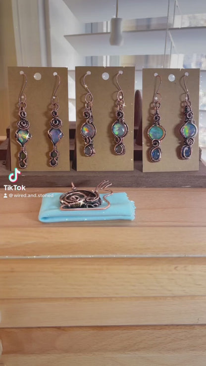 Aurora Quartz/Watermelon Tourmaline Earrings